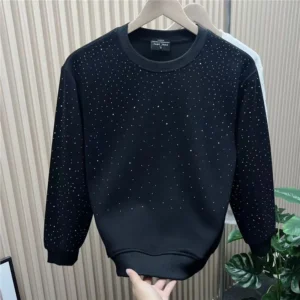 Fashionable Brand Light Luxury Men's Long-sleeved Sweatshirts Niche Ironing High-end Couple Trendy Tops
