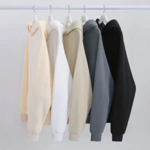 600GSM Men's 100% Cotton Hoodies Korean Style Loose Fit Fleece Hooded Pullover Windproof Casual Oversized Heavy Jumper Sweater